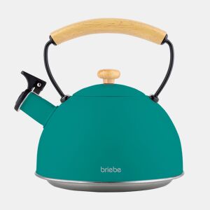 Briebe Nordic Chaleira de Indução com Apito, 2,3 L, Aço Inox, Vitrocerâmica, Gás, Cabo de Madeira, , Verde