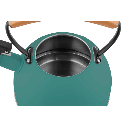 Briebe Nordic Chaleira de Indução com Apito, 2,3 L, Aço Inox, Vitrocerâmica, Gás, Cabo de Madeira, , Verde