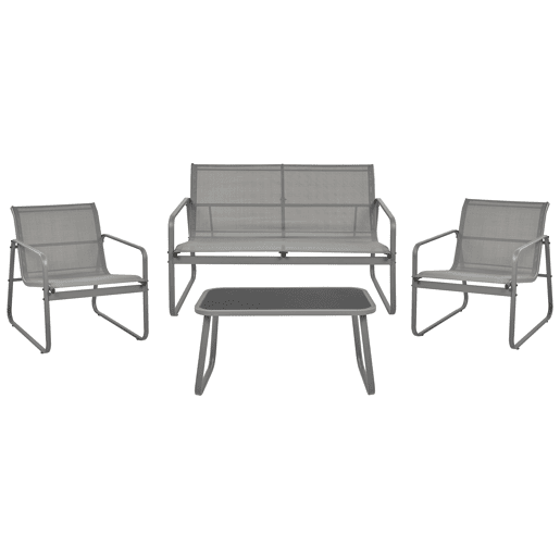 Beliani Conjunto lounge Aço BARREA