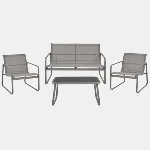 Beliani Conjunto lounge Aço BARREA
