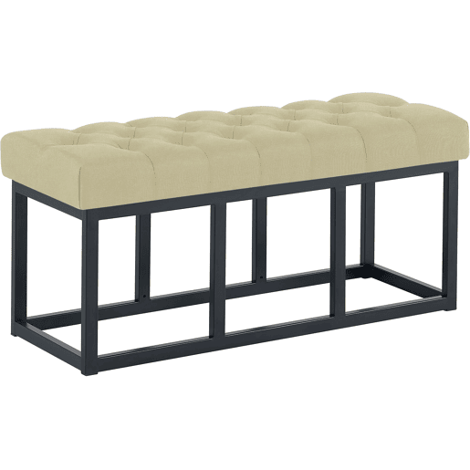 Taburete Pie de Cama Amun Tela & Negro Gris topo 38X100X46 cm