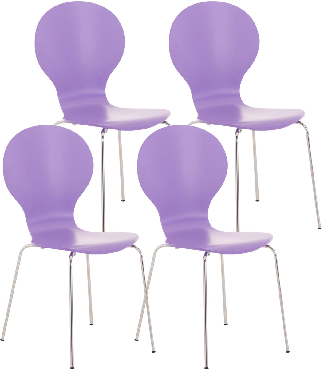 Set 4x sillas de visita diego apilable madera lila 45x43x86 cm