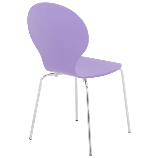 Set 4x Sillas de Visita Diego Apilable Madera Lila 45X43X86 cm