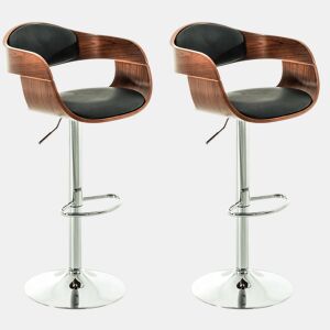 Set De 2 Taburetes Kingston En Simil Cuero Nogalnegro 48X50X88 cm