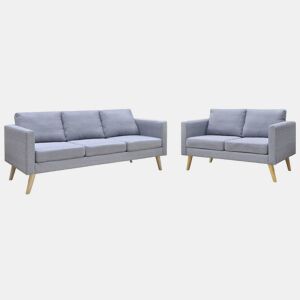 vidaXL Conjunto de sofás de 2 lugares e 3 lugares tecido cinza claro