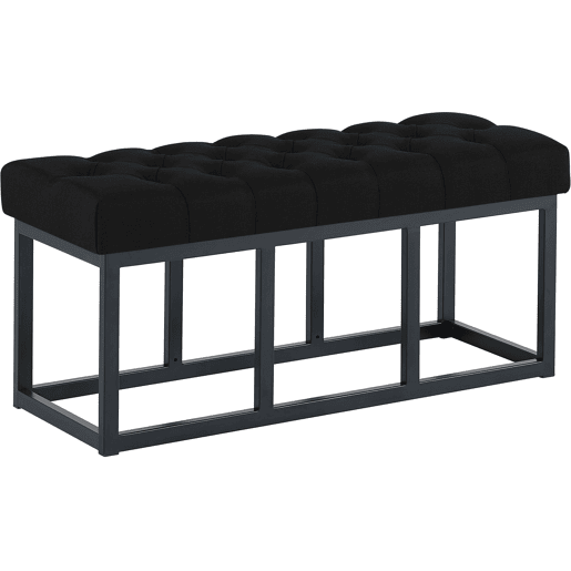 Taburete Pie de Cama Amun Tela & Negro Negro 38X100X46 cm