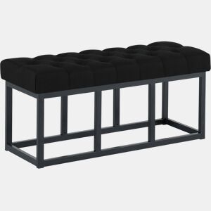 Banco Amun tapizado en tela con estructura negra Negro 38X100X46 cm