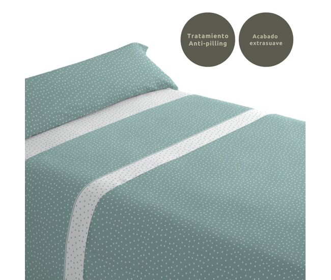 Juego de sábanas tres piezas cama de 135cm puntos aqua donegal collections