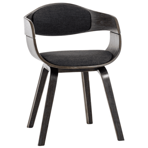 Set de 2 sillas de comedor Kingston de tela y madera Grisgris oscuro 46X49X73 cm