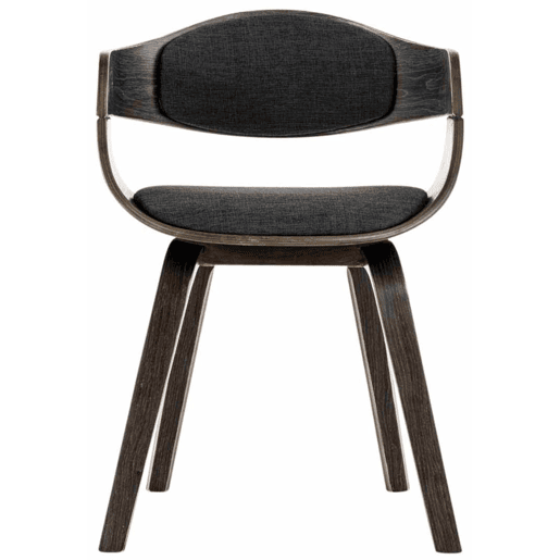 Set de 2 sillas de comedor Kingston de tela y madera Grisgris oscuro 46X49X73 cm
