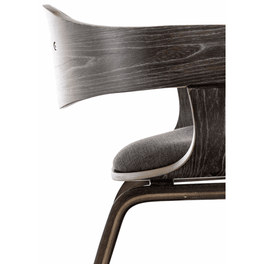 Set de 2 sillas de comedor Kingston de tela y madera Grisgris oscuro 46X49X73 cm