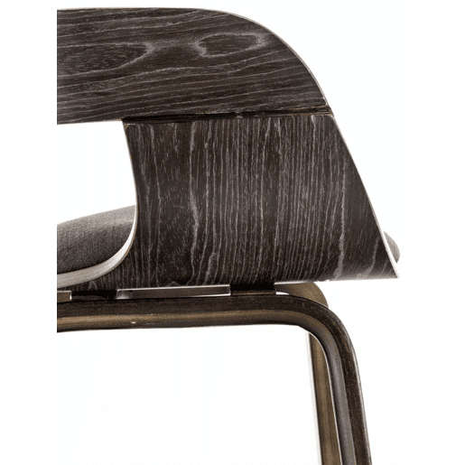 Set de 2 sillas de comedor Kingston de tela y madera Grisgris oscuro 46X49X73 cm