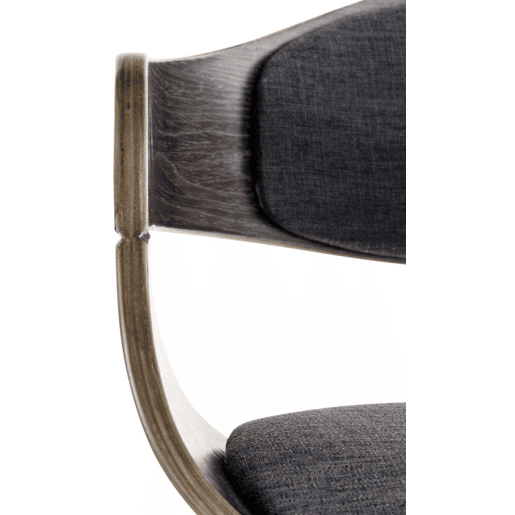 Set de 2 sillas de comedor Kingston de tela y madera Grisgris oscuro 46X49X73 cm