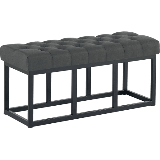 Banco Amun tapizado en tela con estructura negra Gris oscuro 38X100X46 cm Banco Amun tapizado en tela con estructura negra Gris oscuro 38X100X46 cm
