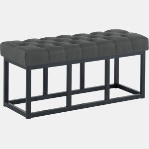 Banco Amun tapizado en tela con estructura negra Gris oscuro 38X100X46 cm