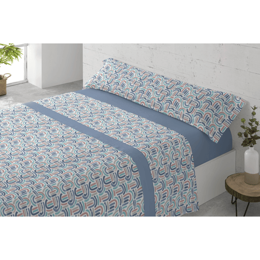 Conjunto de lençóis de três peças cama 135cm Arc Azul Donegal Collections