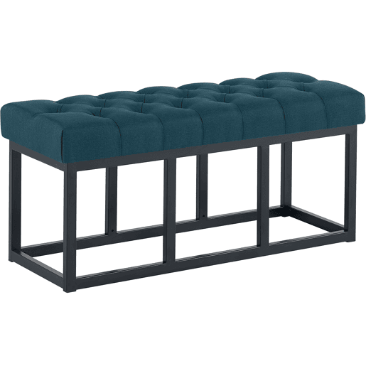 Taburete Pie de Cama Amun Tela & Negro Azul 38X100X46 cm