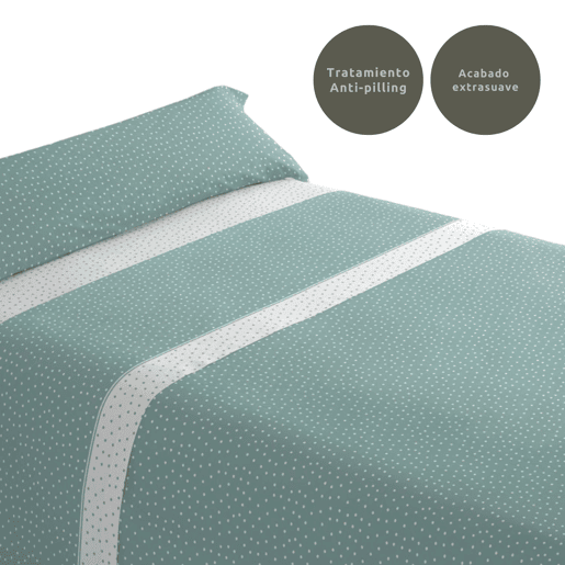 Conjunto de lençóis de três peças cama 150cm Puntos Aqua Donegal Collections