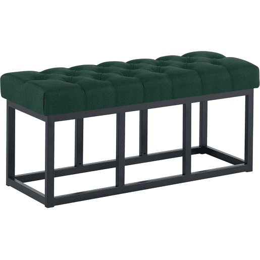 Taburete Pie de Cama Amun Tela & Negro Verde 38X100X46 cm