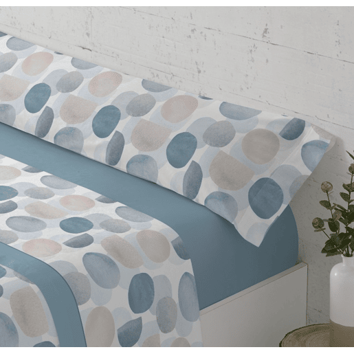 Conjunto de lençóis de três peças cama 135cm Circ Azul Donegal Collections