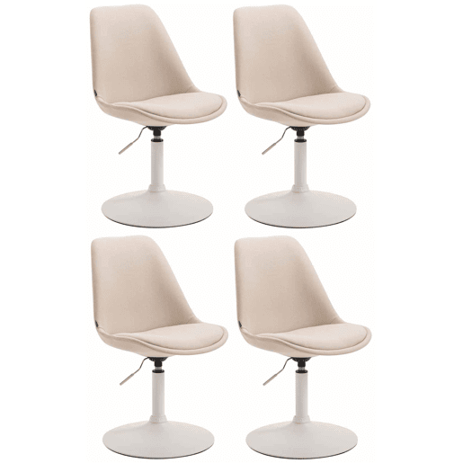 Set de 4 sillas de comedor Maverick en tela Crema 57X48X76 cm