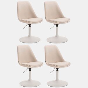 Set de 4 sillas de comedor Maverick en tela Crema 57X48X76 cm