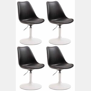 Set de 4 sillas de comedor Maverick con pie de trompeta Plástico Negro 57X48X76 cm