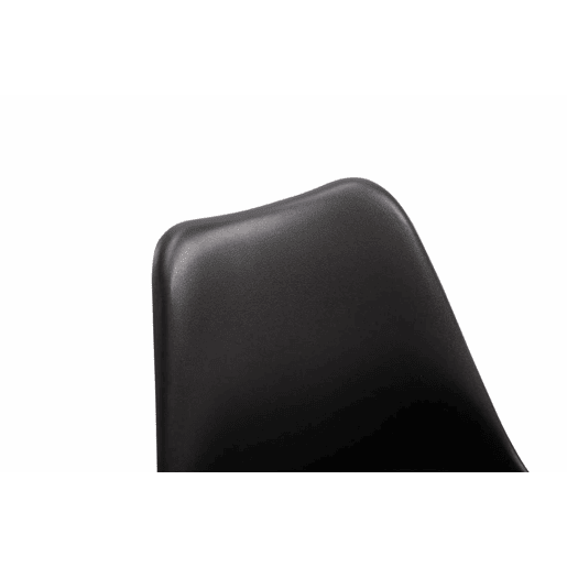 Set de 4 sillas de comedor Maverick con pie de trompeta Plástico Negro 57X48X76 cm