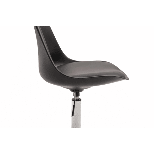 Set de 4 sillas de comedor Maverick con pie de trompeta Plástico Negro 57X48X76 cm