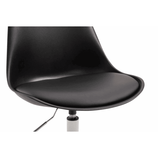 Set de 4 sillas de comedor Maverick con pie de trompeta Plástico Negro 57X48X76 cm