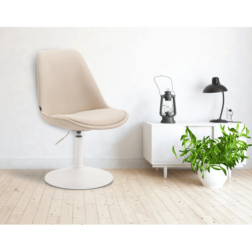 Silla De Comedor Maverick En Tela Crema 57X48X76 cm