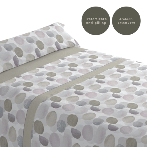 Conjunto de lençóis de três peças cama 90cm Circ Bege Donegal Collections