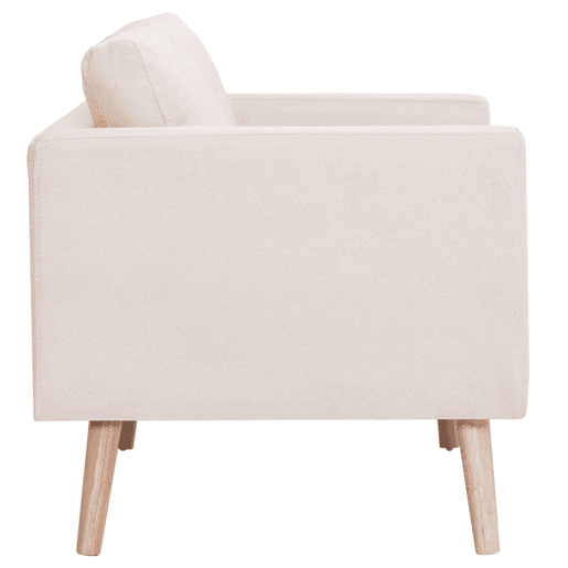 vidaXL Sofá de 3 lugares em tecido cor creme vidaXL Sofá de 3 lugares em tecido cor creme