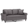 vidaXL Sofá 2 lugares + almofadas decorativas 140cm couro artif. cinza