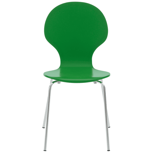 Set 4x Sillas de Visita Diego Apilable Madera Verde 45X43X86 cm