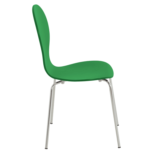 Set 4x Sillas de Visita Diego Apilable Madera Verde 45X43X86 cm