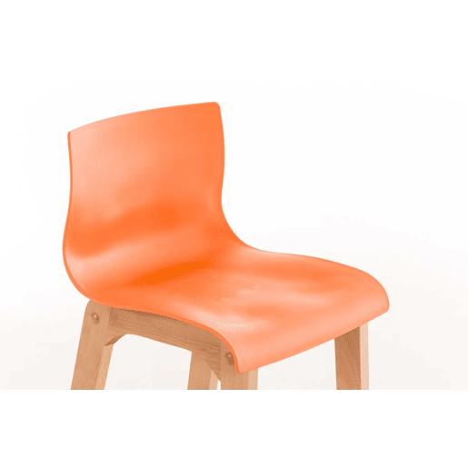 Taburete de bar Hover estructura de plástico base de cuatro patas Natura Madera Naranja 46X41X102 cm