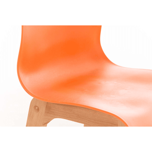 Taburete de bar Hover estructura de plástico base de cuatro patas Natura Madera Naranja 46X41X102 cm