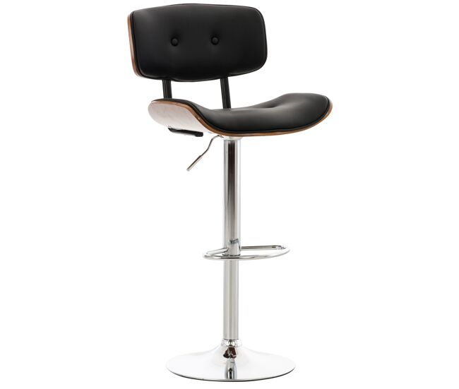 Taburete de bar Sarnia Cuero sintético Simil cuero Nogal/negro 56X50X94 cm