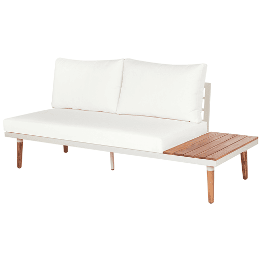 Conjunto de sofás de jardim de canto 5 lugares CORATO Madeira de acácia Branco creme