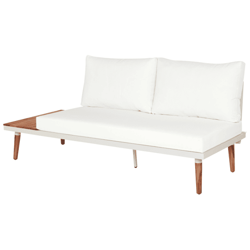 Conjunto de sofás de jardim de canto 5 lugares CORATO Madeira de acácia Branco creme