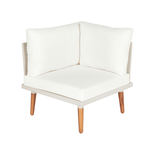Conjunto de sofás de jardim de canto 5 lugares CORATO Madeira de acácia Branco creme