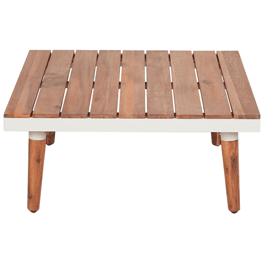 Conjunto de sofás de jardim de canto 5 lugares CORATO Madeira de acácia Branco creme