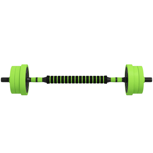 SPORTNOW Conjunto de Halteres 20kg 4 em 1 Conjunto de Pesos com Kettlebell Barra de Pesos para Treino de Força em Casa Ginásio Escritório Verde