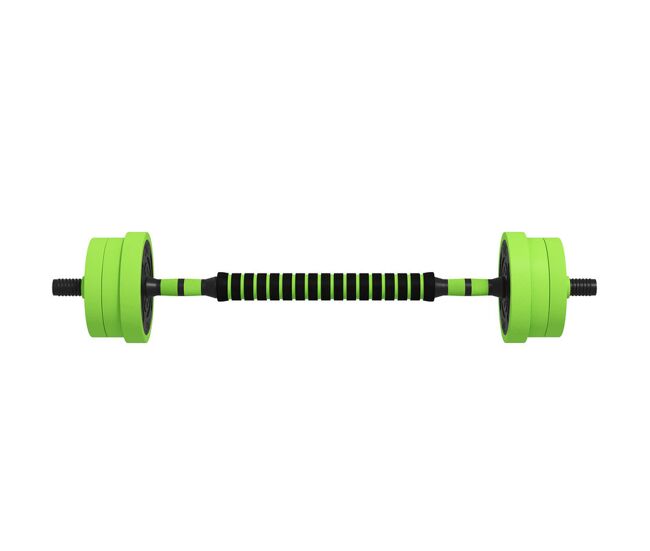 Sportnow juego de mancuernas ajustables 6 en 1 20kg, juego de pesas como kettlebell, barra, mancuernas o soporte para flexiones, equipo de fitness para hombres y mujeres, casa gimnasio, verde