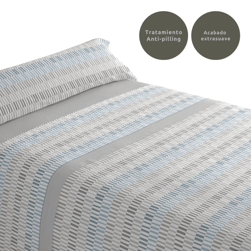 Conjunto de lençóis de três peças cama 150cm Paly Cinza Donegal Collections