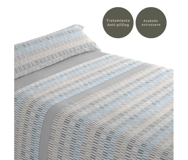 Juego de sábanas tres piezas cama de 150cm paly gris donegal collections