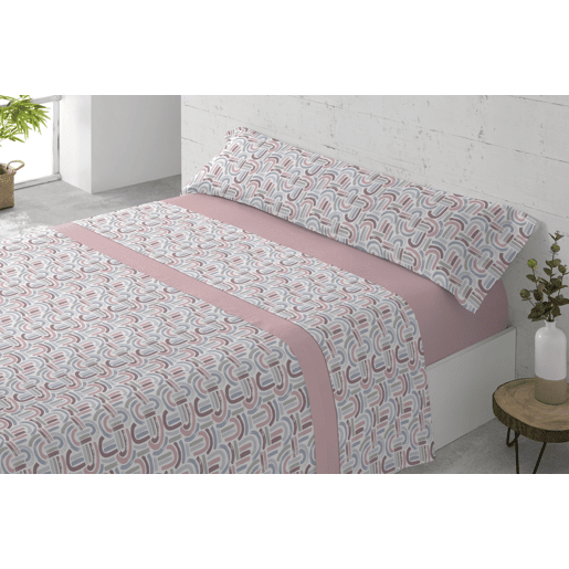 Conjunto de lençóis de três peças cama 105cm Arc Rosa Donegal Collections