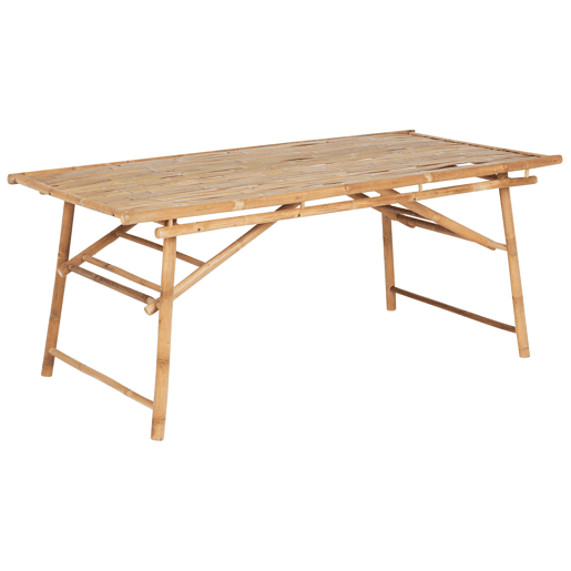 Conjunto de refeições de jardim 4 lugares TINDARI Madeira de bambu Castanho claro