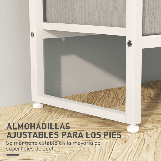 HOMCOM Suporte para Cabides com 3 Gavetas de Tecido Barra para Pendurar e Prateleira de Armazenamento para Entrada Quarto Sala 58,5x30x178 cm Natural